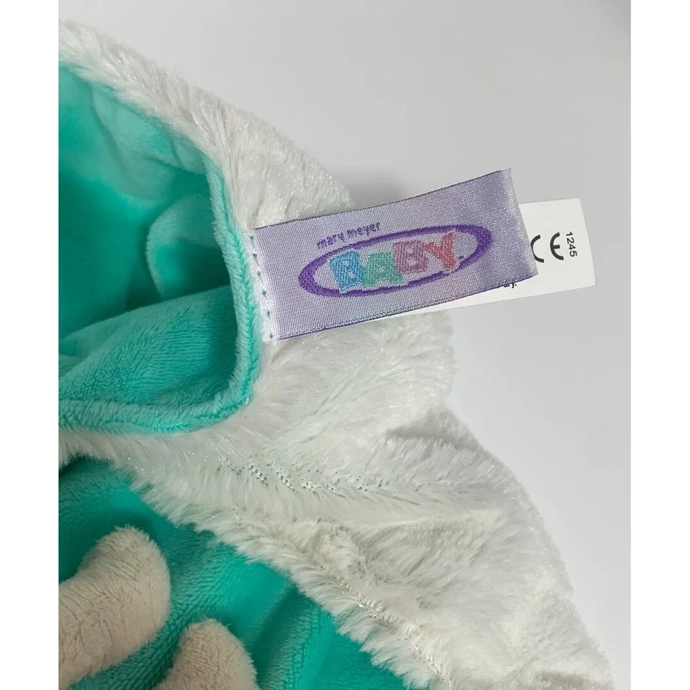 Mary Meyer Baby Llama Lovey Plush Security Blanket Green Knotted Corners Alpaca
